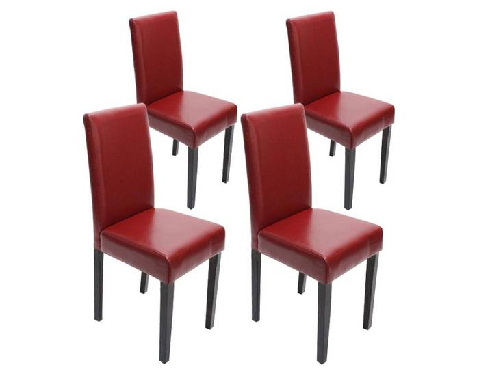 ESSZIMMERSTUHL Rot, Dunkelbraun 4er-Set