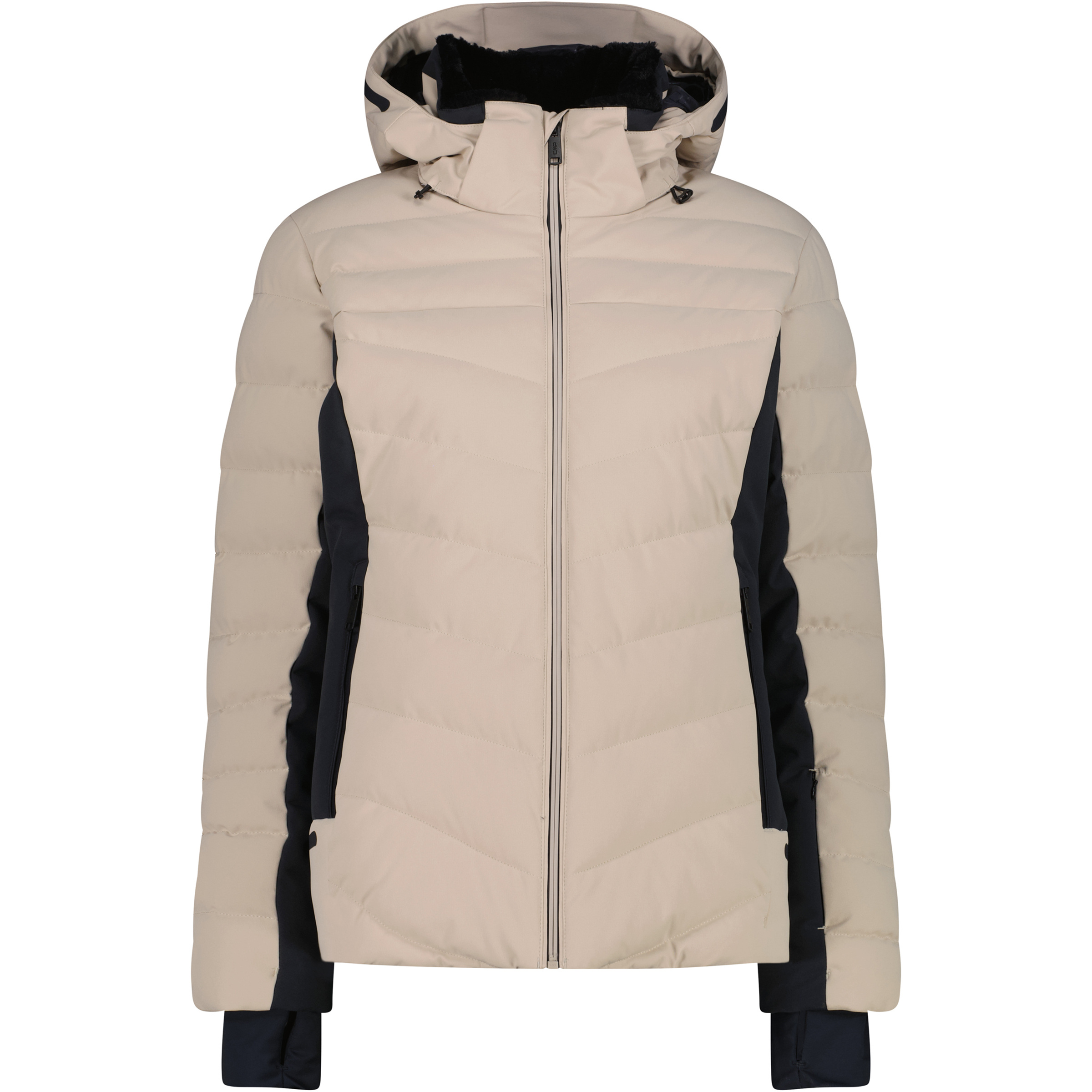 CMP Zip Damen Isolationsjacke beige Größe XS Skifahren