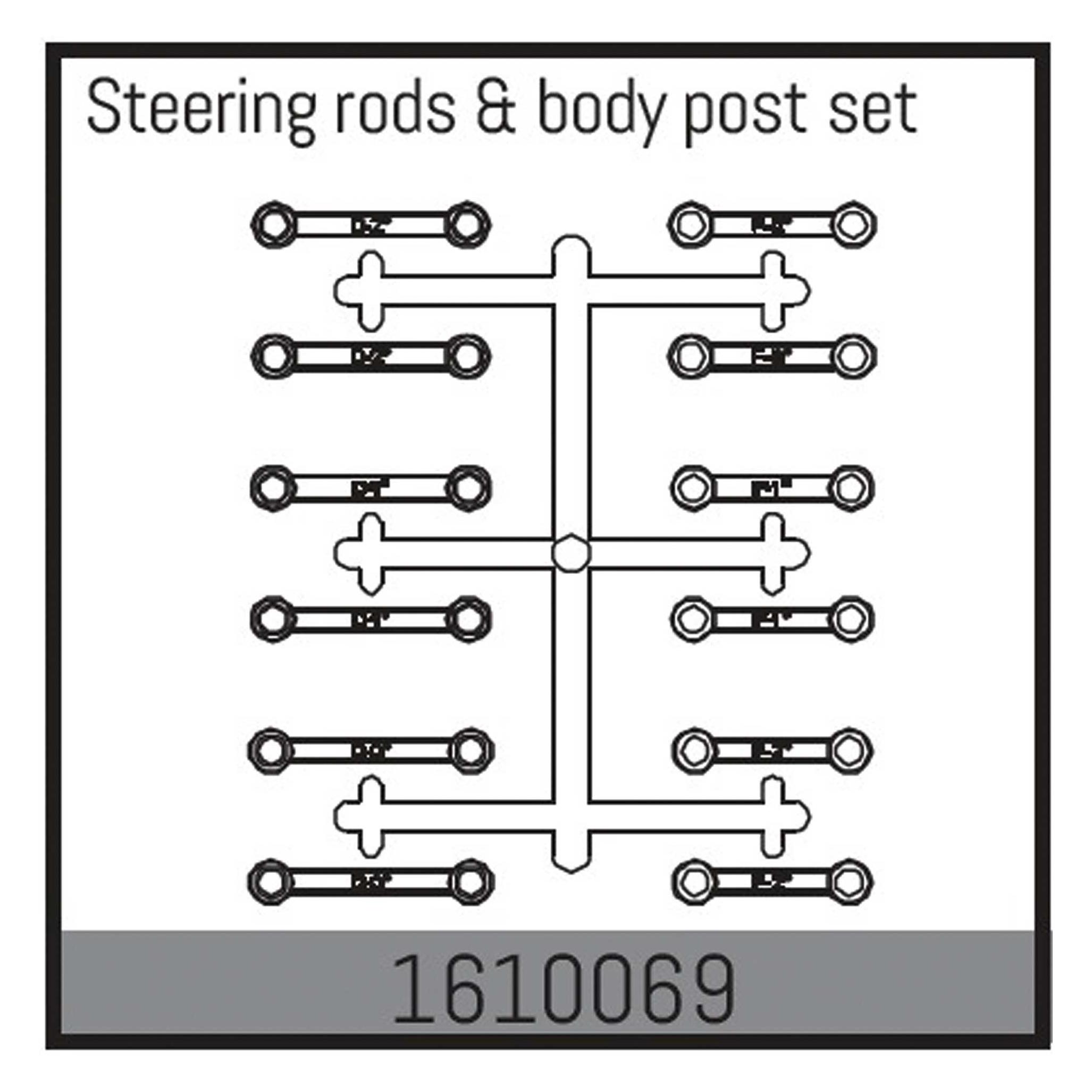 Absima steering rods & body post set (1610069)