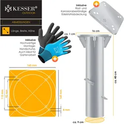 Kesser, Sonnenschirmständer, Metall Universal Bodenplatte