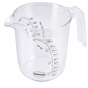 wenco Messbecher 555135, aus Kunststoff, mit ml / Liter und Gramm Skala, 1 Liter