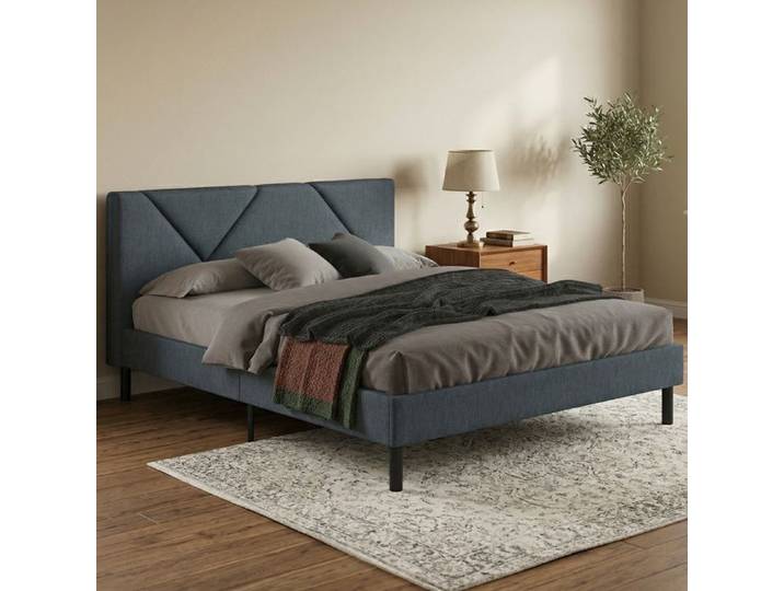 Lit une place et demie Hemera Dmora en tissu bleu