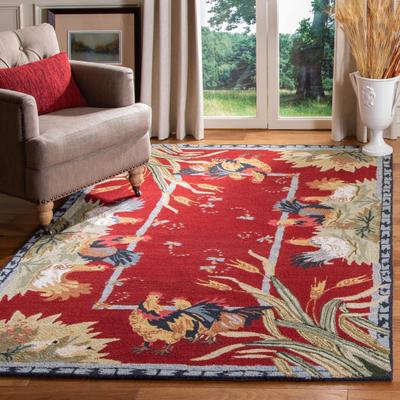 SAFAVIEH Handmade Chelsea Chelsy French Country Rooster Wool Rug