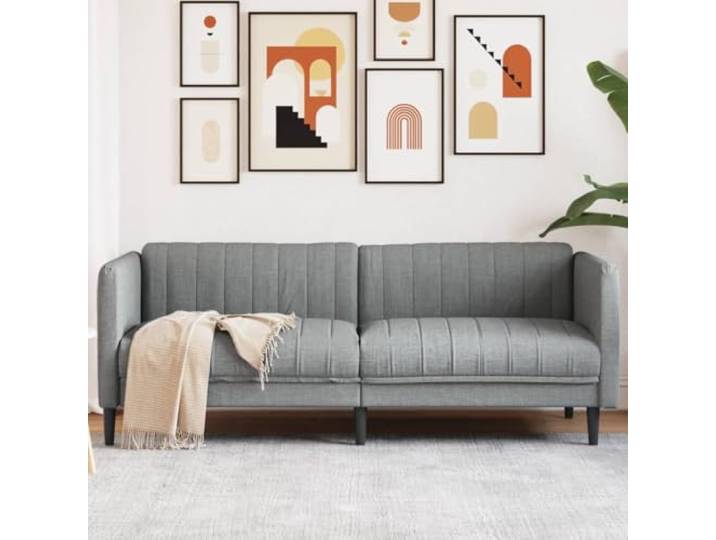 HEFZGDB 3-Sitzer Sofa Hellgrau Stoff Modernes Design Wohnzimmer Sitzgruppe mit Dicker Polsterung Atmungsaktiv Strapazierfähig Stabile Beine Komfortabel Langlebig Sofagarnitur