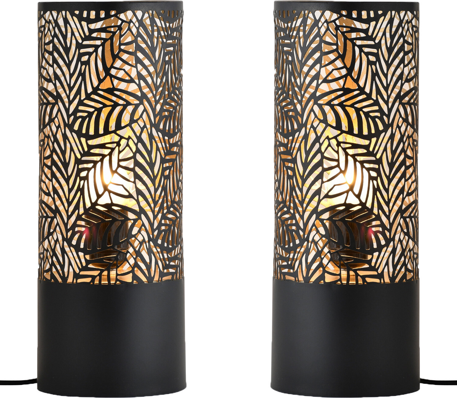 Set van 2 Marrakesch Orient & Mediterran Scandinavische decoratieve tafellampen, zwart