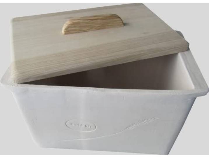 Stonecrystall Brotkasten aus Ton, gebrannt, unglasiert. Nicht glasierter Brottopf, ca. 12 Ltr Handarbeit