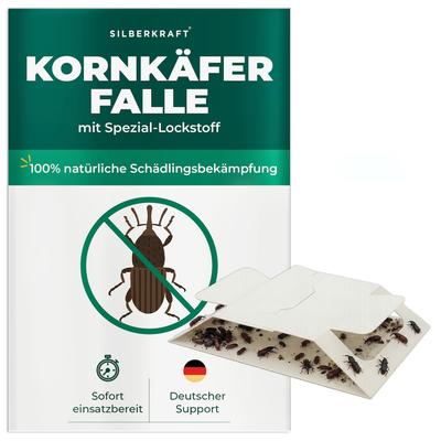 Silberkraft Kornkäferfalle zur Befallsüberwachung - mit Spezial-Lockstoff - hochwirksam & für Getreidelager – 3 Fallen
