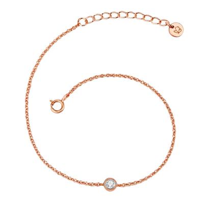 Gliederarmband GLANZSTÜCKE MÜNCHEN "F708", rosa (roségold, weiß), Armbänder, Damen, Gliederarmband, aus Sterling Silber