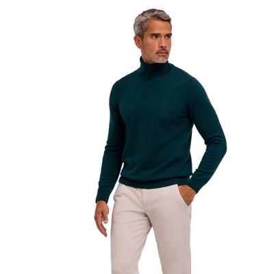 Strickpullover FALKE "Pure Lambswool", Herren, Gr. M, holly (7385), Pullover Strickpullover