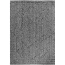 Balkonteppich Bohemian Wetterfest Waschbar Strapazierfähig Terrasse Garten Schadstoffgeprüft Grau 80x150 cm – CORTINA von Kadima Design