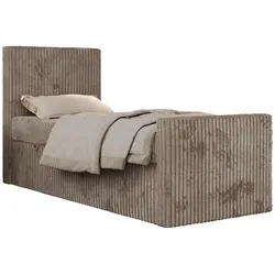 JUGENDBETT TILIO DUO 90/200 - Hellbraun Cord - H3 - Links Seite