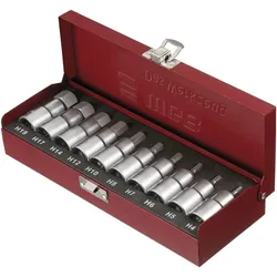 WGB, Steckschlüssel + Stecknuss, Steckschlüssel-Satz DIN3120C No. 3950 1/2" vierkant f. Innensechskant 10-tlg