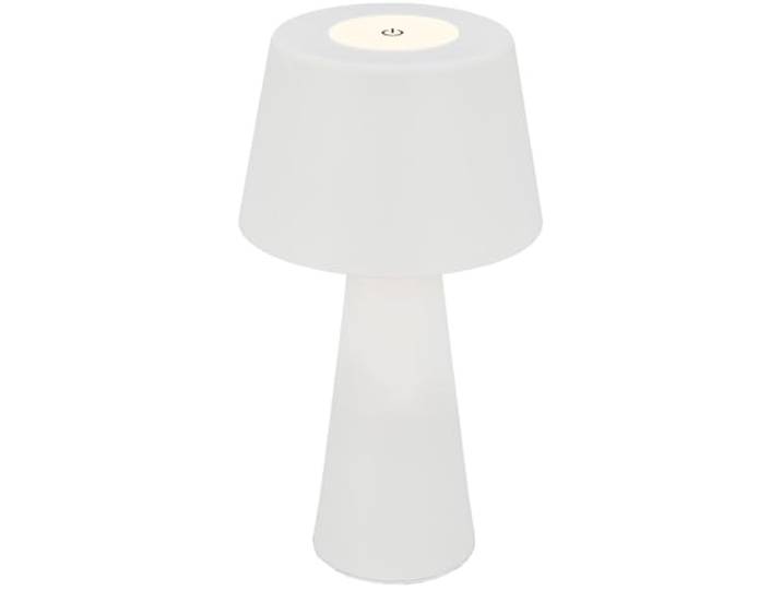 BRILONER – LED Akku Tischleuchte, Stufenweise Dimmbar, Touch, Mobiles Licht, LED Tischlampe Aussen, Tischleuchte kabellos, Weiß