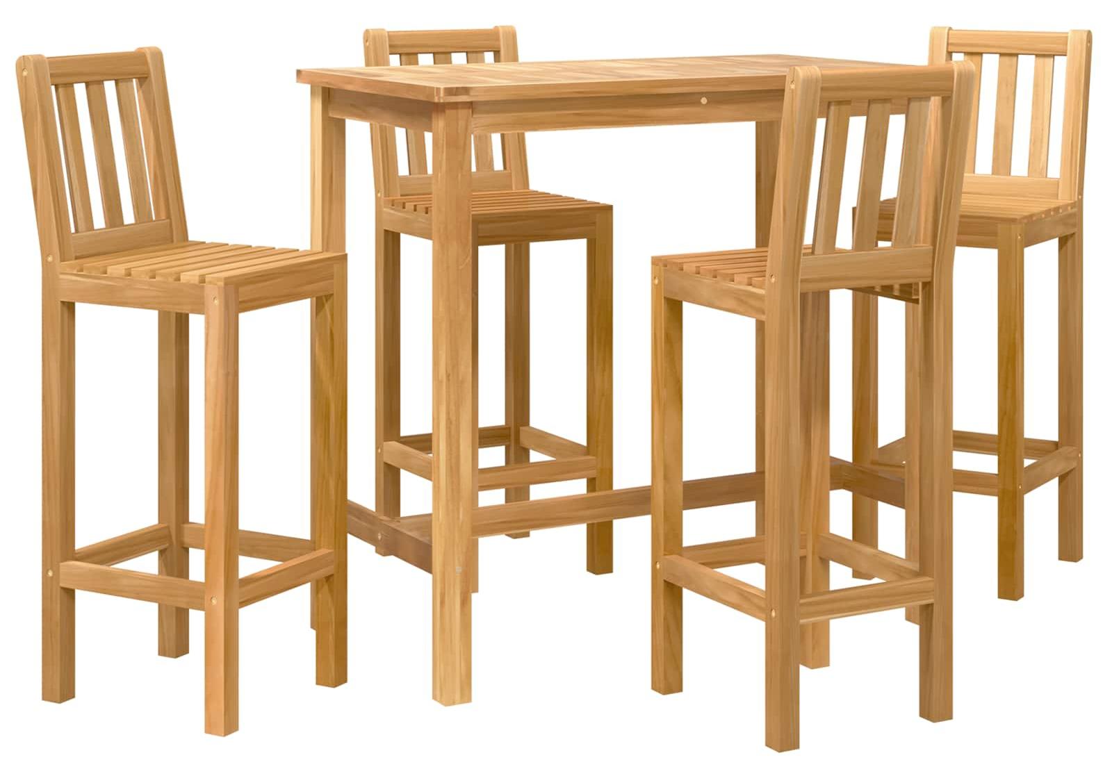 Gartenmöbel-Set für den Außenbereich, 5-teilig, unbehandelt