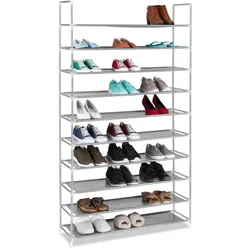 Relaxdays 3 x Schuhregal für 50 Paar Schuhe grau Grau,Schwarz