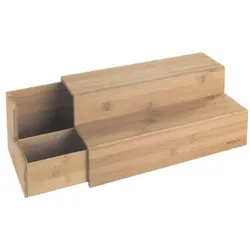 Wenko Bambus Treppe für Kaffee und Tee braun, 33x17.5x15 cm