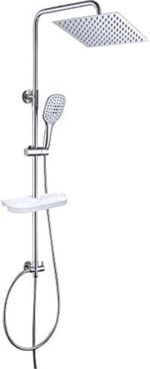 Wanhai Modern Douchepaneel met Regendouche en Handdouche, Matzwart RVS