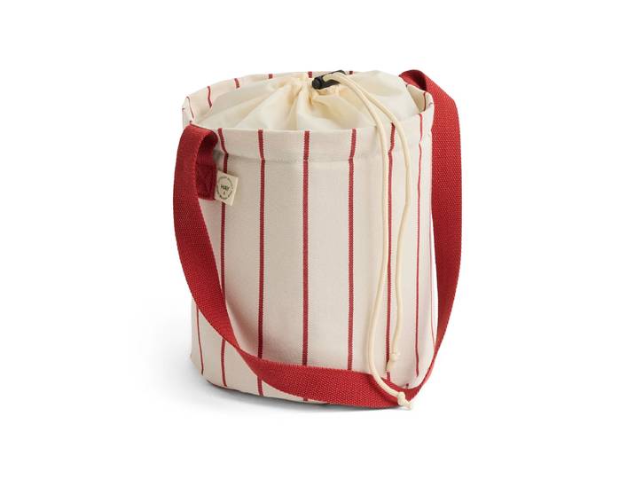 HAY - Outdoor Market Flaschentasche M, beige mit roten Streifen