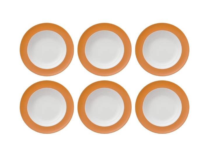 Suppenteller THOMAS PORZELLAN 6 Stück , orange, Ø:22cm, Porzellan, Speiseteller, Suppenteller