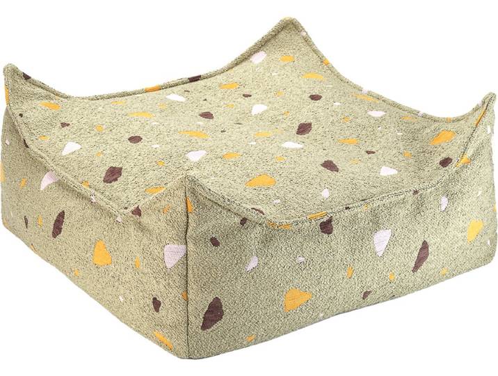 Wigiwama Teddy Square Ottoman / Poef - 80x70x50cm - Terrazzo Moss