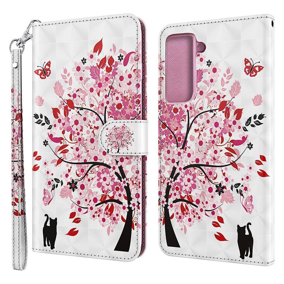 Cover-Discount Galaxy S21 FE - Etui Glitzer Effekt Baum rosa (Samsung Galaxy S21 FE) (101236405F)