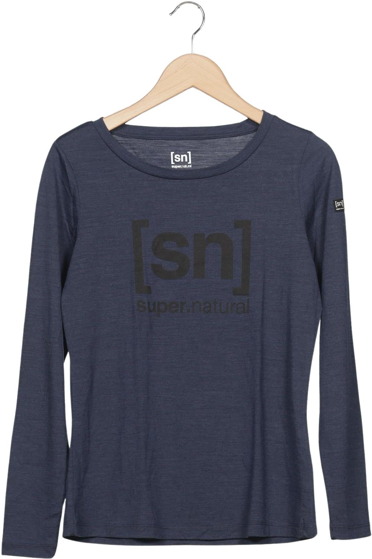 Super natural Damen Langarmshirt, Marineblau, Gr. M, Merino - Second Hand