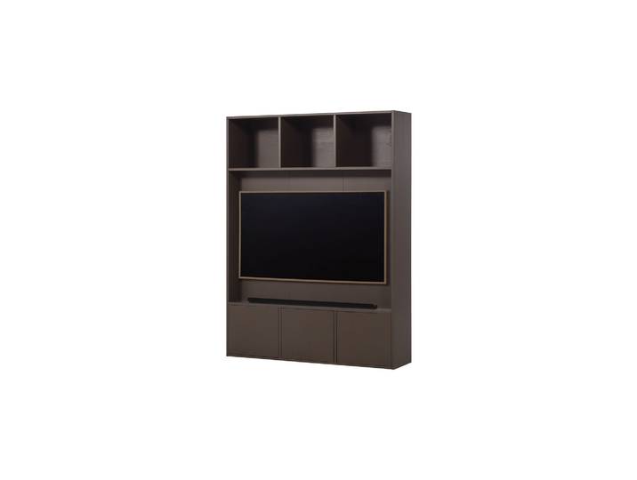 Meuble TV de rangement 160 cm pin brun moyen Meggy