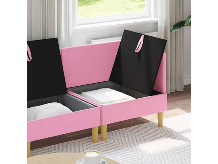 KTHLBRH Modulares Sofa-Set, 3-teilig, Rosa mit Stauraum Langlebiger Stoff, modulares Design, abnehmbare Bezüge, einfache Reinigung, 3-Sitzer