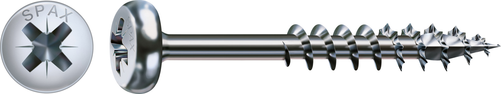 SPAX Universalschraube WIROX - Teilgewinde, Halbrundkopf, Kreuzschlitz, 4CUT 0231010500905