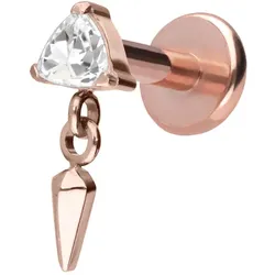 Titan Labret mit Push Fit KRISTALLDREIECK + SPITZE