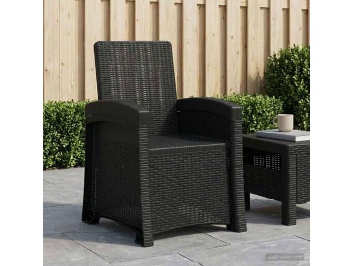 Verstellbarer Liegesessel Garten Rattan-Optik Anthrazit Polypropylen 3-fach verstellbar, wetterbeständig, UV-beständig, pflegeleicht, stabil, für Garten Terrasse Balkon