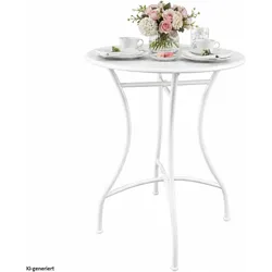 HTI-Living, Gartentisch + Balkontisch, Gartentisch Oleander Metall Weiss (55 x 68 cm)