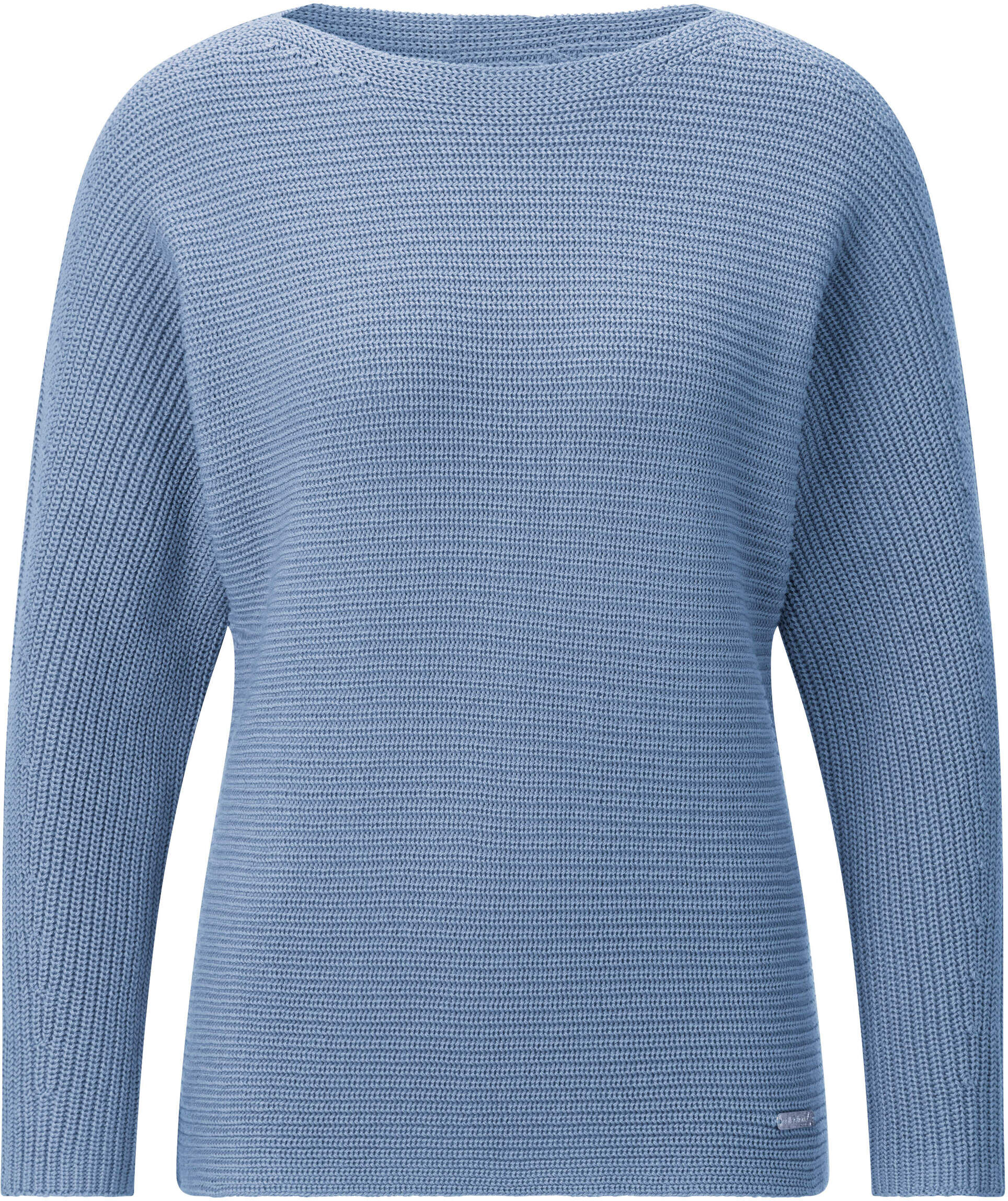 Strickpullover WITT "Pullover Langarm-Pullover mit U-Boot-Ausschnitt", Damen, Gr. 40, blau (bleu), Sportlich, U-Boot-Ausschnitt, Pullover Strickpullover