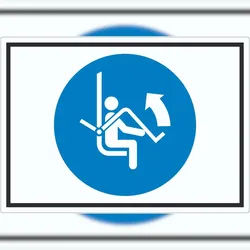 HB-Druck Sicherheitsbügel des Sessellifts öffnen Symbol Aufkleber A1 (594x841mm)