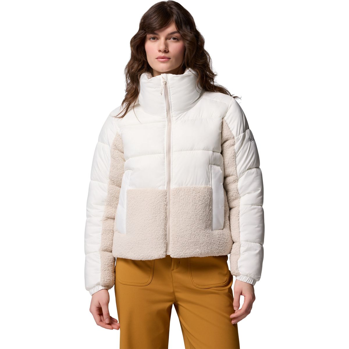 Columbia Women's Leadbetter Point II Sherpa Hybrid Puffer Jacket sea salt, dark stone (125) L 208560-2085602-125-L