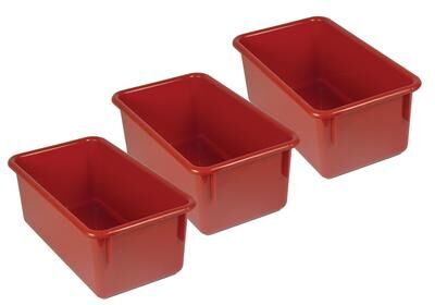 Romanoff Stowaway Tray no Lid, Red, Pack of 3