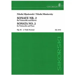 Sonate Nr.2 op.81 für Violoncello und Klavier (enthält auch die Violaversion), Fachbücher von Nikolai Miaskovsky