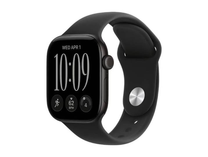 Apple Watch Series 12 GPS 42 mm Boîtier en aluminium noir avec bracelet sport noir - S/M