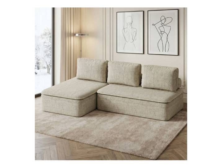 HOMALL Ecksofa 3 Sitzplätze großes L-Sofa, (Premium-Chinillestoff,Kein Aufbau nötig & flexibel kombinierbar,Der beste Preis)