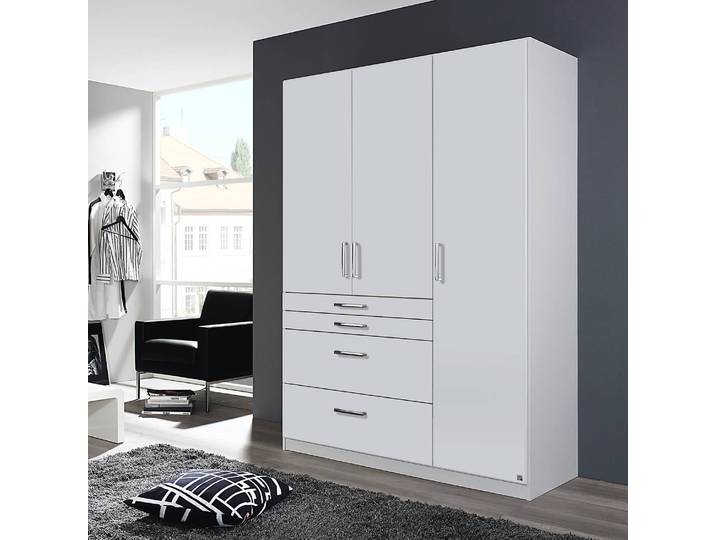 Drehtürenschrank Homburg I 136cm Weiß/Alpinweiß ohne Spiegeltür/-en