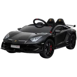 ES-Toys Kinder Elektroauto Lamborghini Aventador SVJ, Kunstledersitz, EVA-Reifen schwarz