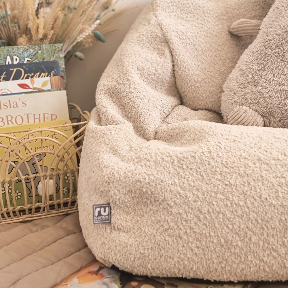 rucomfy Beanbags Snug Kids Snuggle Chair Beanbag And Footstool Bundle Oat Medium