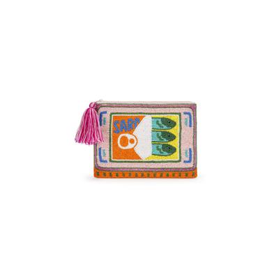 Clutch CODELLO "Sardine Tin", Damen, rosa, Obermaterial: 100% Baumwolle CO., Taschen, mit Quaste