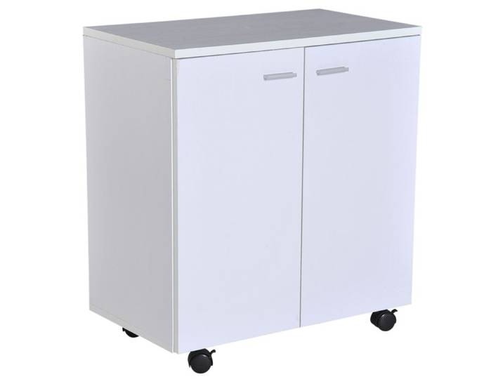CollaHausse Meuble TV Mobile en Bois Console avec Roulettes 2 Portes Tiroir 60x35x65 cm