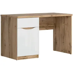 SCHREIBTISCH June Weiß und Holz