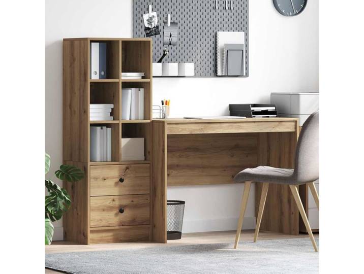 Bureau d'ordinateur - Table de travail - d'angle avec espace de rangement - Hauteur réglable - Bois et métal - Pour bureau