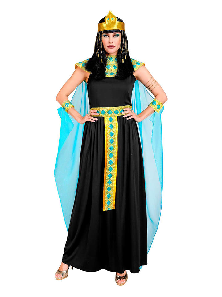 Carnival Party 6tlg. Kostüm "Cleopatra" in Schwarz/ Türkis - M