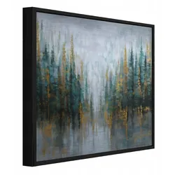 BILDER mit Rahmen Wald Bäume Grün 50x50 cm