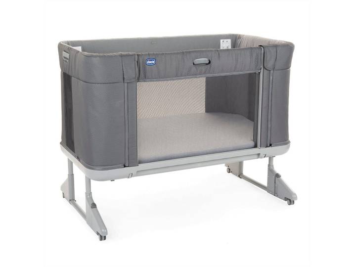 Chicco Beistellbett Next2Me Forever, Grau, Metall, 121x91.1x73.8 cm, Seitenfenster aufklappbar, Bezug abnehmbar, Bezug waschbar, Netzfenster, höhenverstellbar, Babymöbel & Kindermöbel, Babyzimmer, Babybetten, Beistellbetten