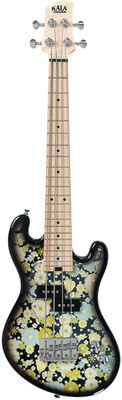 Kala U-Bass 4 Fretted Floral Black Floral Black Burst